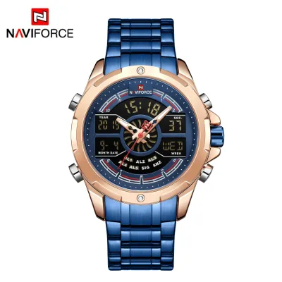 NAVIFORCE NF9170 Top Brand Fashion Luxury Dual Display Sports Quartz Watches Mens Waterproof Wristwatch